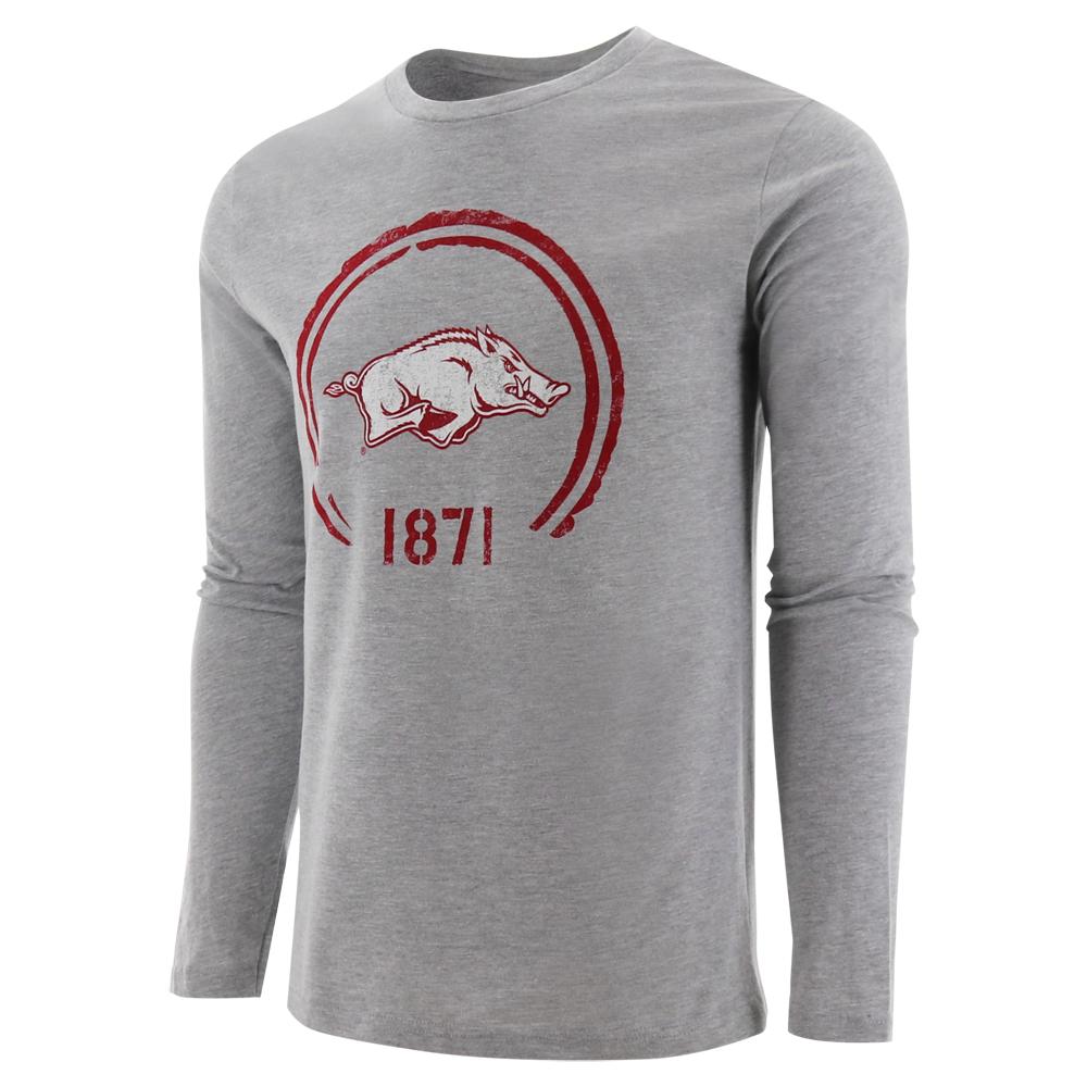 Arkansas Razorbacks Simple Stamp Long Sleeve T-Shirt For Ncaa Fans