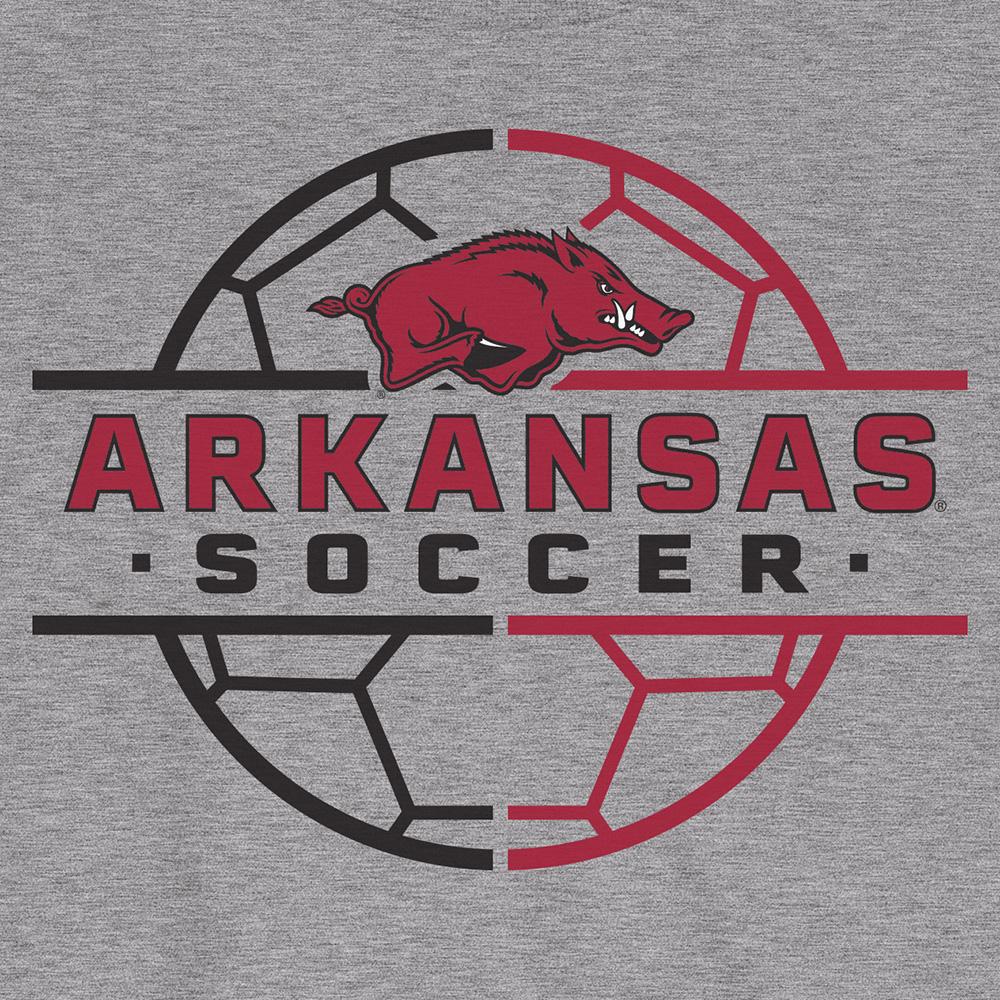 Arkansas Razorbacks Soccer Ball Grid Unisex Fleece Crew Sweatshirt - Image 2