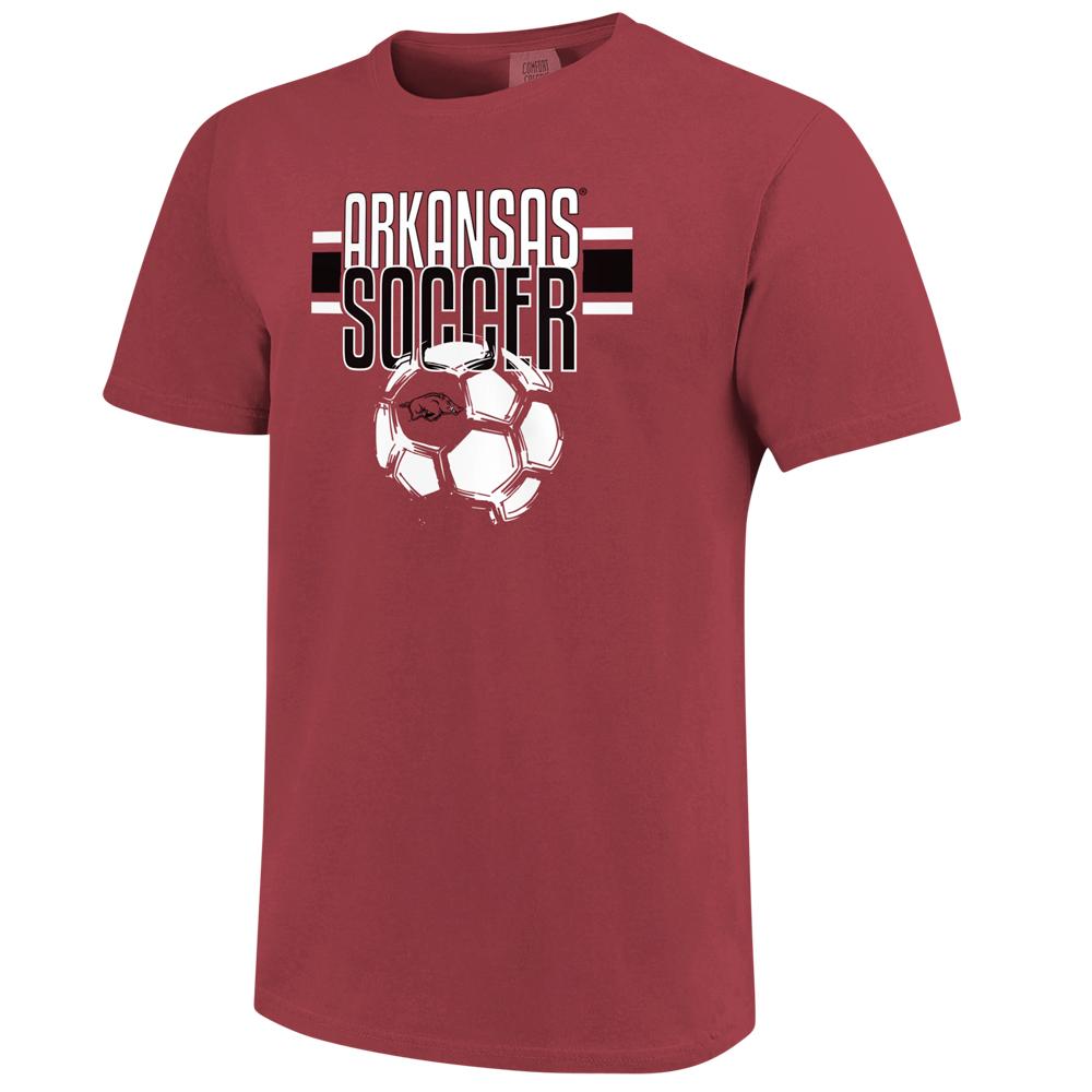 Arkansas Razorbacks Soccer Distressed Short Sleeve T-Shirt Cardinal, Hogs Shirt Gifts For Razorbacks Lover