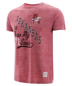 Arkansas Razorbacks Stacked Graphic Short Sleeve Triblend T-Shirt, Hogs Shirt Gifts For Razorbacks Lover