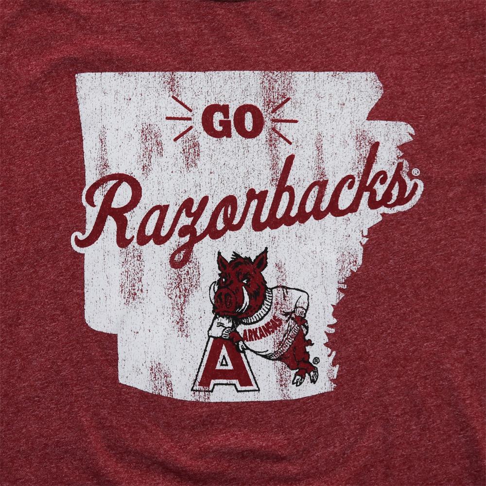 Arkansas Razorbacks State Graphic Short Sleeve Mock Twist T-Shirt Cardinal, Hogs Shirt Gifts For Razorbacks Lover - Image 2