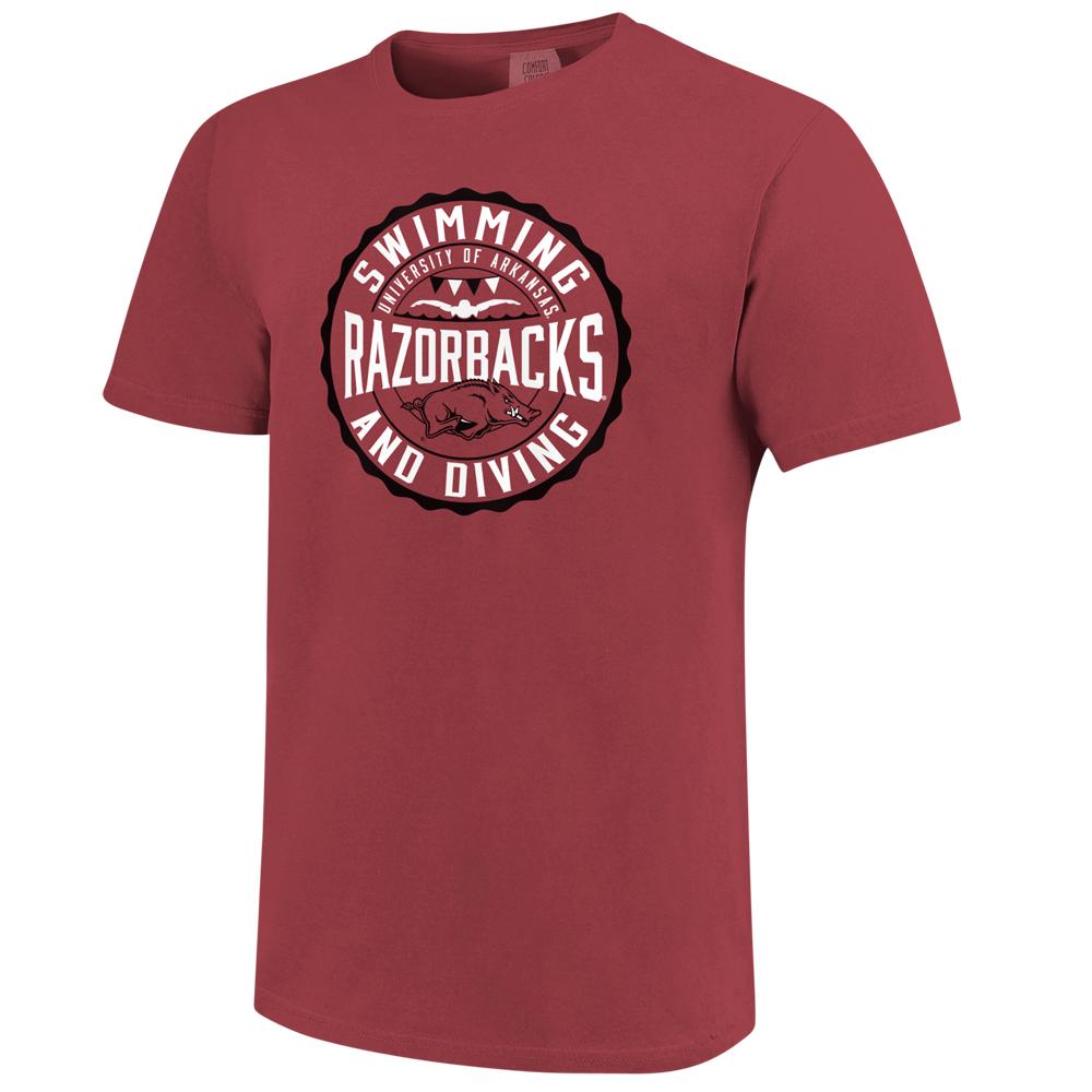 Arkansas Razorbacks Swim & Dive Circle Short Sleeve T-Shirt Cardinal, Hogs Shirt Gifts For Razorbacks Lover