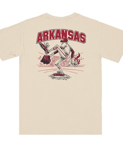 Arkansas Razorbacks Throwback Baseball Pitcher Short Sleeve T-Shirt Beige, Hogs Shirt Gifts For Razorbacks Lover