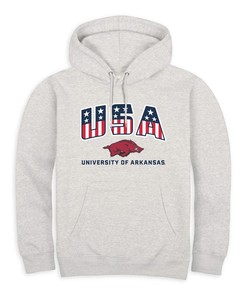 Arkansas Razorbacks Usa Stars And Stripes Unisex Fleece Hood Beige, Hogs Shirt Gifts For Razorbacks Lover