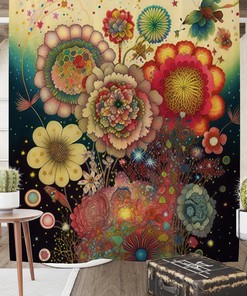 Arlo Floral Shower Curtain - Contemporary Bath Curtain with Matching Towels and Mat for Sophisticated Bathroom Decor