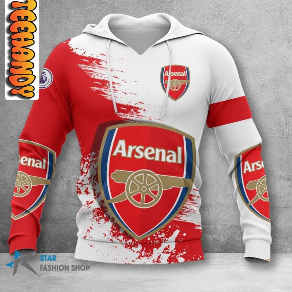 Arsenal FC All Over Printed 3D Hoodie Printful