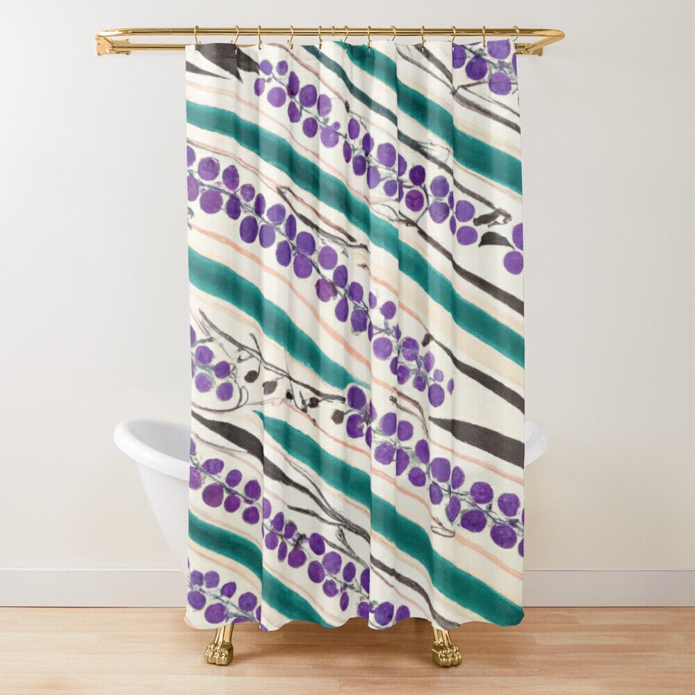 Art Nouveau Boho Shower Curtain - Featuring 100% Recycled Polyester and Waterproof Material - Image 2