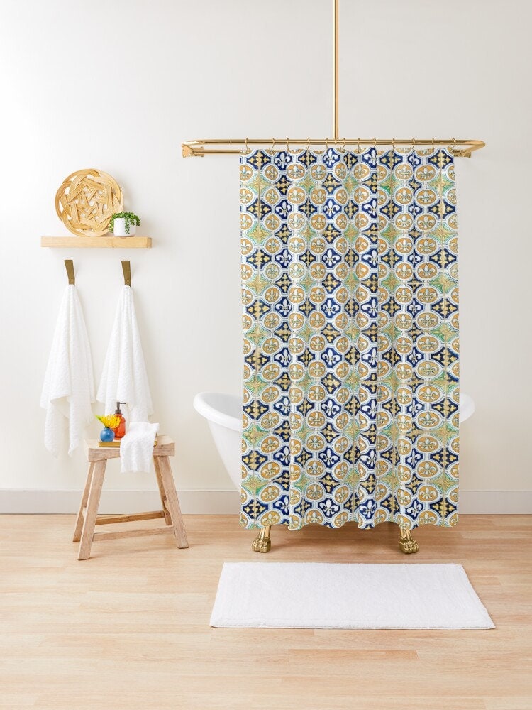 Art Nouveau Boho Shower Curtain - Featuring Eco-Friendly and Waterproof Material - Perfect for Bohemian Decor