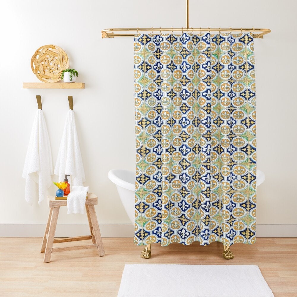 Art Nouveau Boho Shower Curtain - Featuring Eco-Friendly and Waterproof Material - Perfect for Bohemian Decor - Image 2