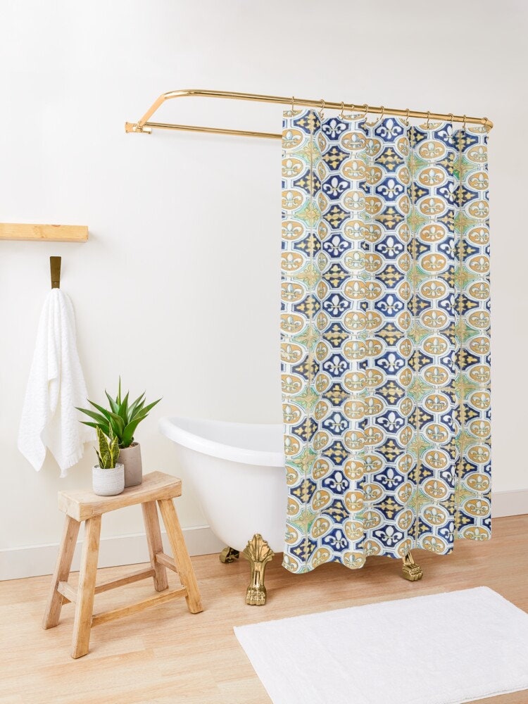 Art Nouveau Boho Shower Curtain - Featuring Eco-Friendly and Waterproof Material - Perfect for Bohemian Decor - Image 3