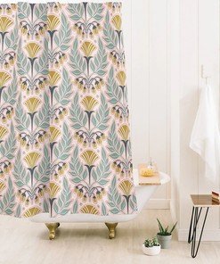Art Nouveau Pink Shower Curtain | Floral Print | Bathroom Decor | Bath Curtain | Pink Bathroom