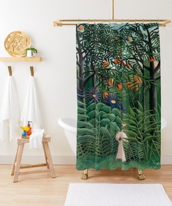 Artistic Boho Shower Curtain with Matisse Illustration - Eco-Friendly and Waterproof - Art Nouveau Bathroom Decor