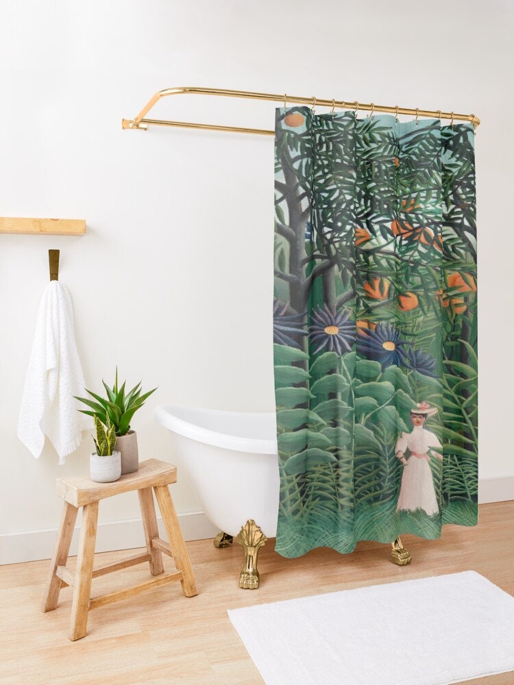 Artistic Boho Shower Curtain with Matisse Illustration - Eco-Friendly and Waterproof - Art Nouveau Bathroom Decor - Image 4