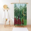 Artistic Boho Shower Curtain with Matisse Illustration and Monkeys - Eco-Friendly and Waterproof