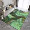 Artistic Green Blue Abstract Marble Texture Area Rug for 70s Style Custom Home Decor