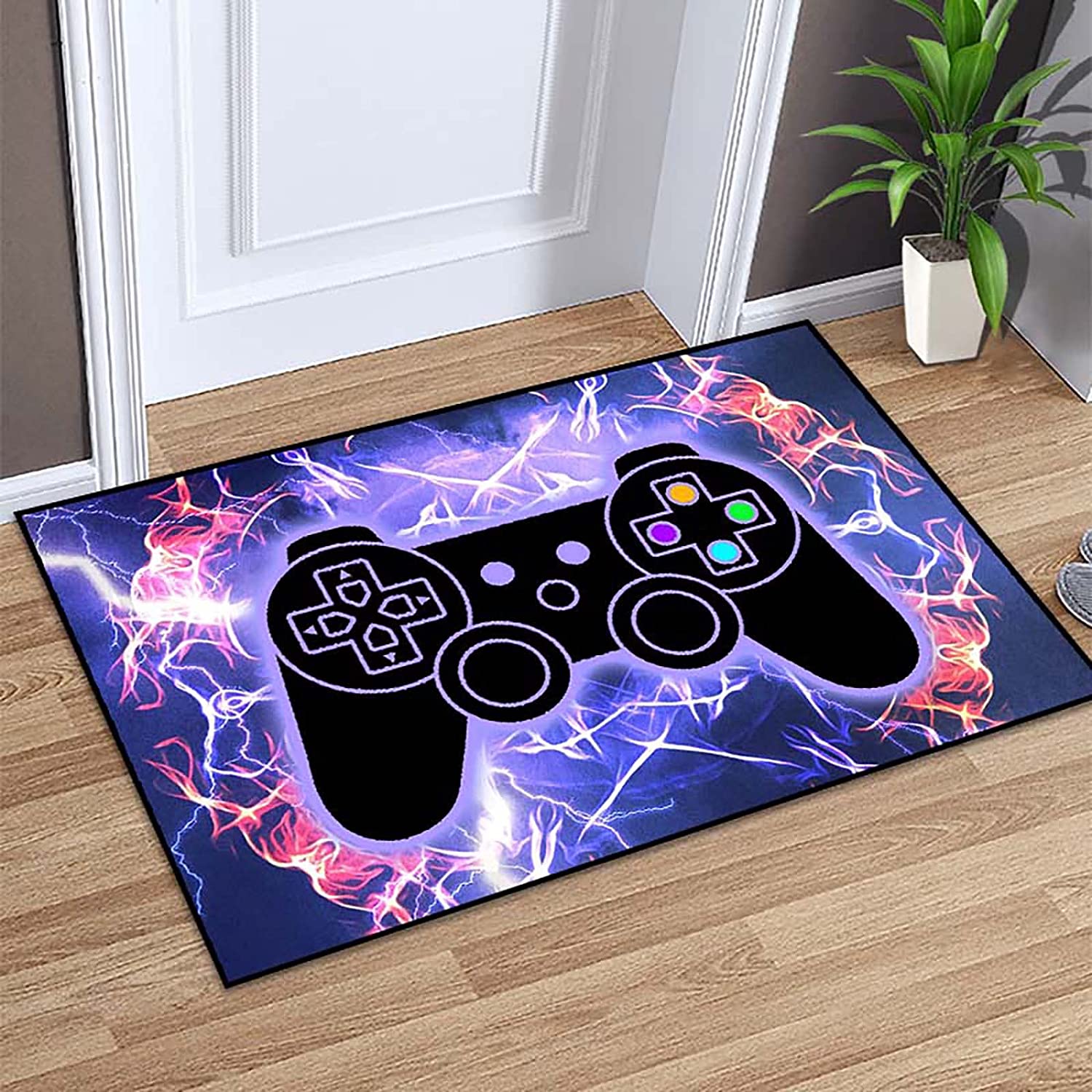 Artistic T-Shirt, Hoodie, and Crewneck Sweatshirt Gamepad Rugs for Boys, Cool and Large Area Rugs for Teen Boys' Game Room Decor