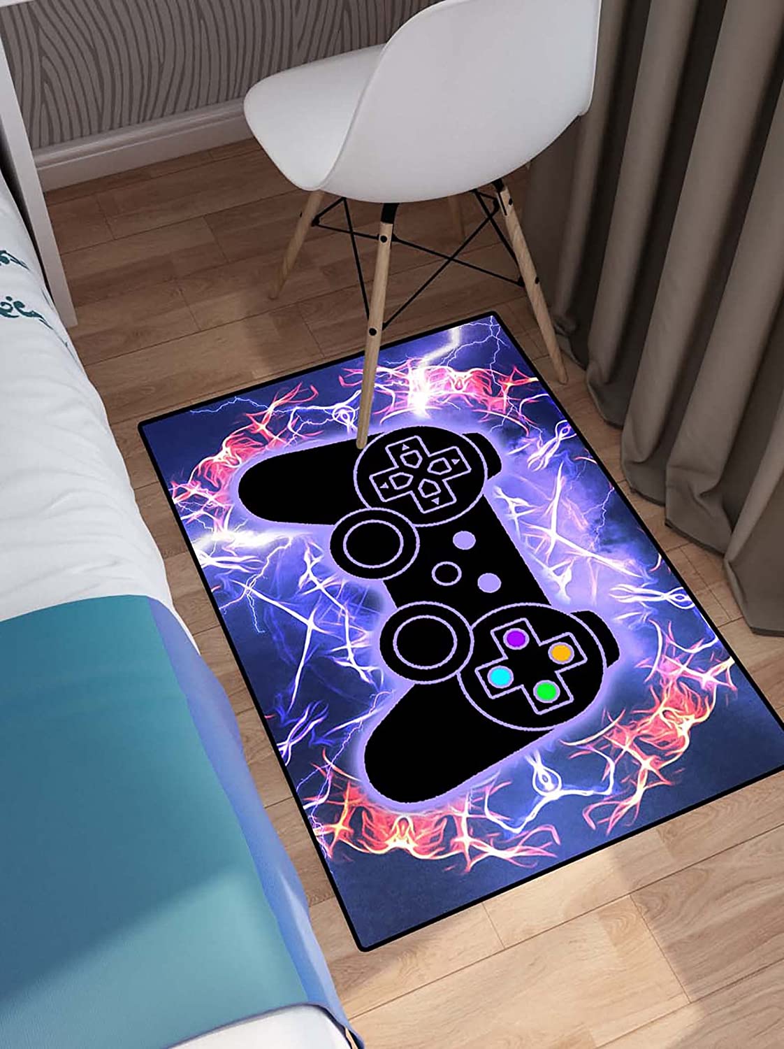 Artistic T-Shirt, Hoodie, and Crewneck Sweatshirt Gamepad Rugs for Boys, Cool and Large Area Rugs for Teen Boys' Game Room Decor - Image 2