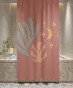 Artistic and Nature Inspired Boho Shower Curtain - Eco-Friendly and Waterproof - Hooks Included!