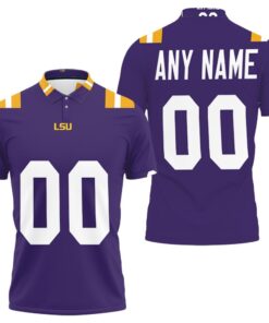 Athleisure Art LSU Tigers College University Football Purple Polo Shirt featuring the LSU Tigers and Lady Tigers.