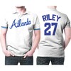 Atlanta Braves Austin Riley #27 MLB Big Tall Cooperstown Collection Mesh Wordmark 3D Allover Gift for Fans Polo Shirt