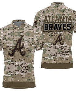 Atlanta Braves Camouflage Veteran 3D Jersey Polo Shirt with 3D T-Shirt Blender