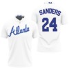 Atlanta Braves Deion Sanders #42 MLB Big Tall Cooperstown Collection Mesh Wordmark Polo Shirt with Breathable Fabric
