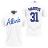 Atlanta Braves Greg Maddux #31 MLB Big Tall Cooperstown Collection Mesh Wordmark Polo Shirt with Polo Collar
