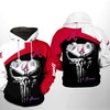 Atlanta Braves MLB 3D All-Over Print US Flag Skull Zipper Hoodie