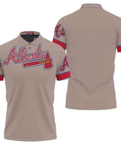 Atlanta Braves MLB Grey Jersey Inspired Style 3D All Over Print Polo Shirt with All Over Print Polo Shirt