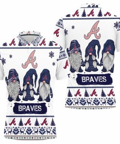 Atlanta Braves Ugly Sweatshirt Christmas Gnomes All Over Print 3D Polo Shirt