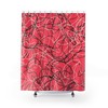 Atomic Age Inspired Red Boomerang Design Shower Curtain - Durable Polyester Material