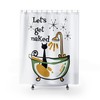 Atomic Cat Let's Get Naked Shower Curtain - Whimsical and Funny Retro Design for Cat Lovers