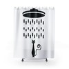 Atomic Cat Shower Head Retro Cool Cat with Goggles Black and White Shower Curtain for Mid Century Modern Flair