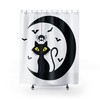 Atomic Kitty Shower Curtain | Halloween Backdrop, Fall Home Decor, Mid Century Modern Bathroom vintage shower curtains
