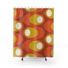 Atomic Star Shower Curtain, Mid Century Modern Bathroom Decor, Retro Bathroom Accessory