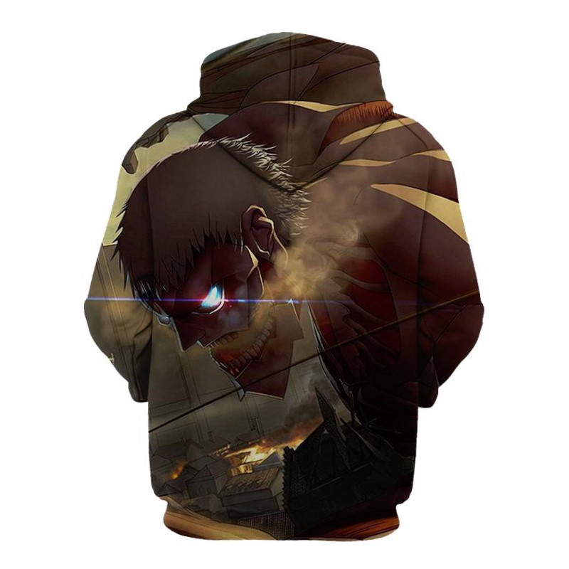 Attack On Titan Eren Jeager 3D Printed All Over Print Hoodie - Image 2