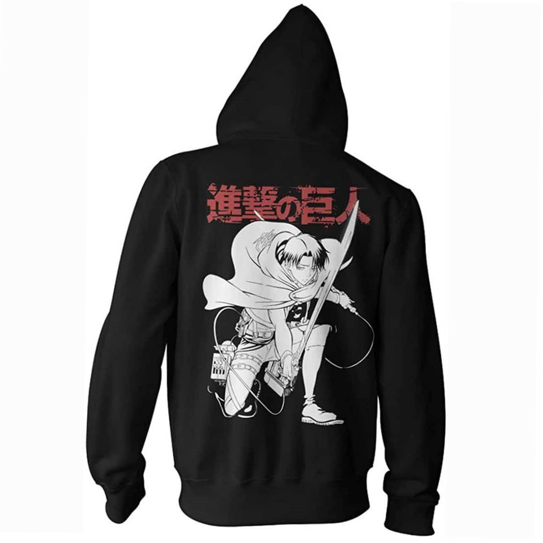 Attack on Titan Crouching Levi Adult All Over Print 3D Hoodie - Image 2