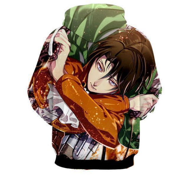 Attack on Titan Levi Ackerman All Over Print 3D Hoodie 3D Graphic Design for Men - Image 2