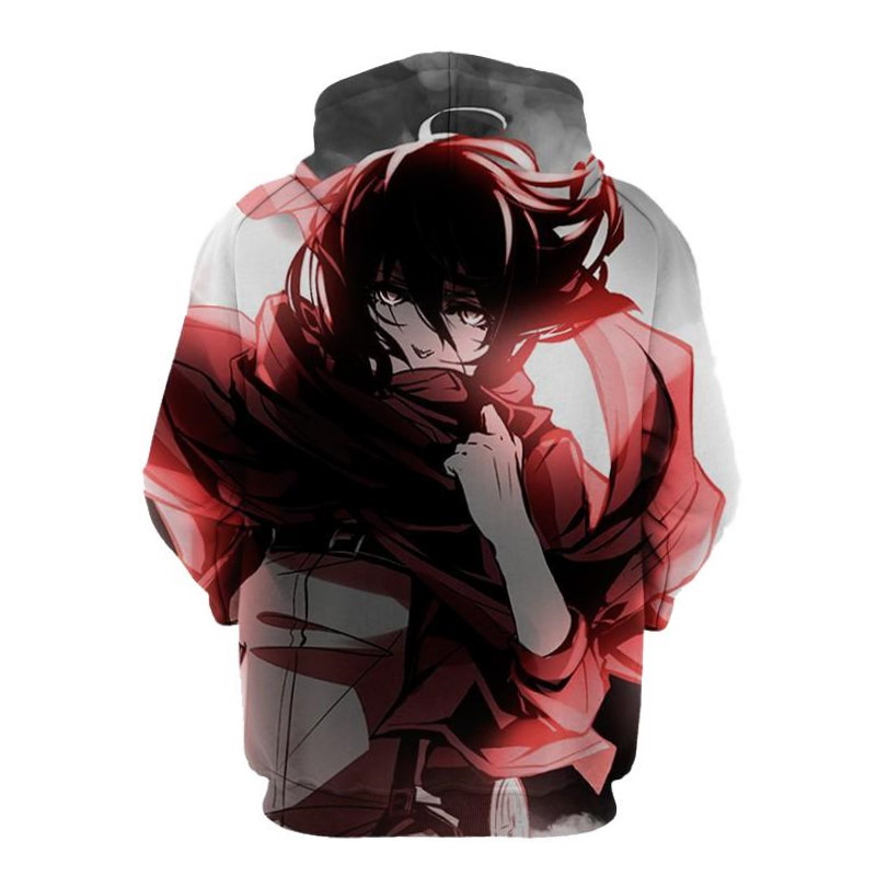 Attack on Titan Mikasa Ackerman All Over Print 3D Hoodie with Unique Design - Image 2