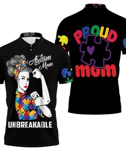 Autism Mom Unbreakable Polo Shirt with All Over Print and Athleisure