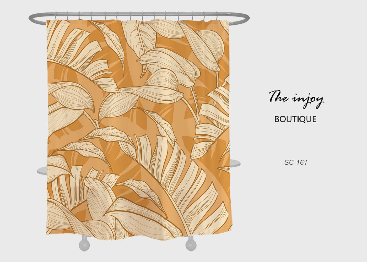 Autumn Leaves Shower Curtain, Cozy Leaf Home Decor, Waterproof Washable Bath Curtain with Hooks