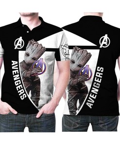 Avengers Groot Logo Team Gift for Avengers Film Series Fans Groot Lovers 2 Polo Shirt