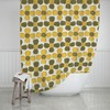 Avocado Green Floral Shower Curtain: Retro Mid Century Modern