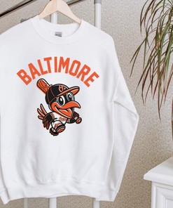 Baltimore Baseball Team Chibi Bird Vintage White Sweatshirt For True Fans