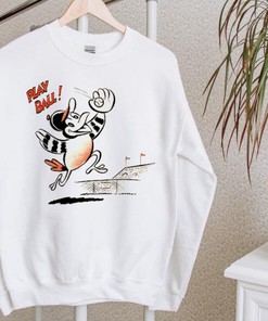 Baltimore Baseball Team Play Ball White Sweatshirt For Retro Sports Lovers