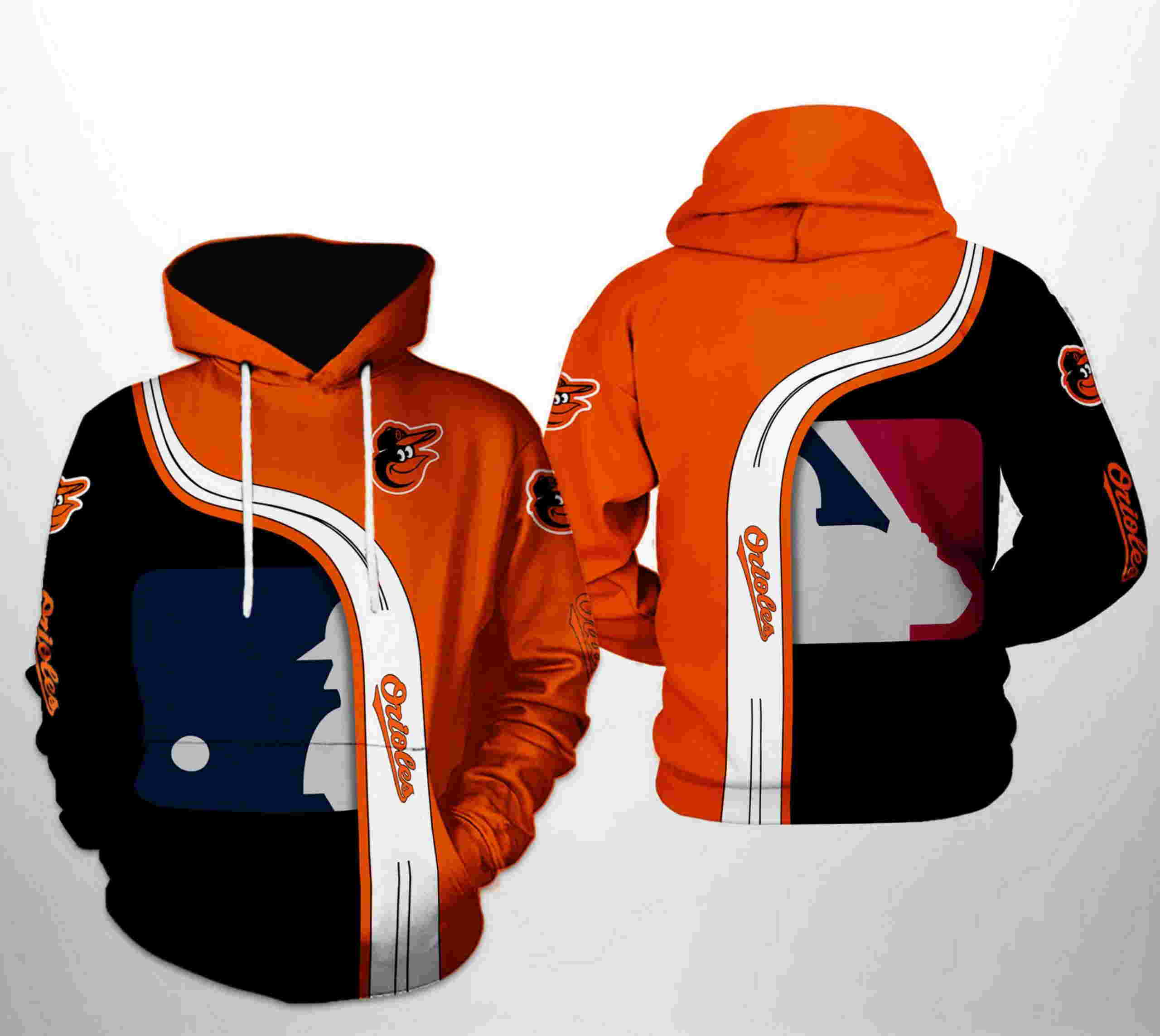 Baltimore Orioles All Over Print MLB Team 3D Hoodie Zipper