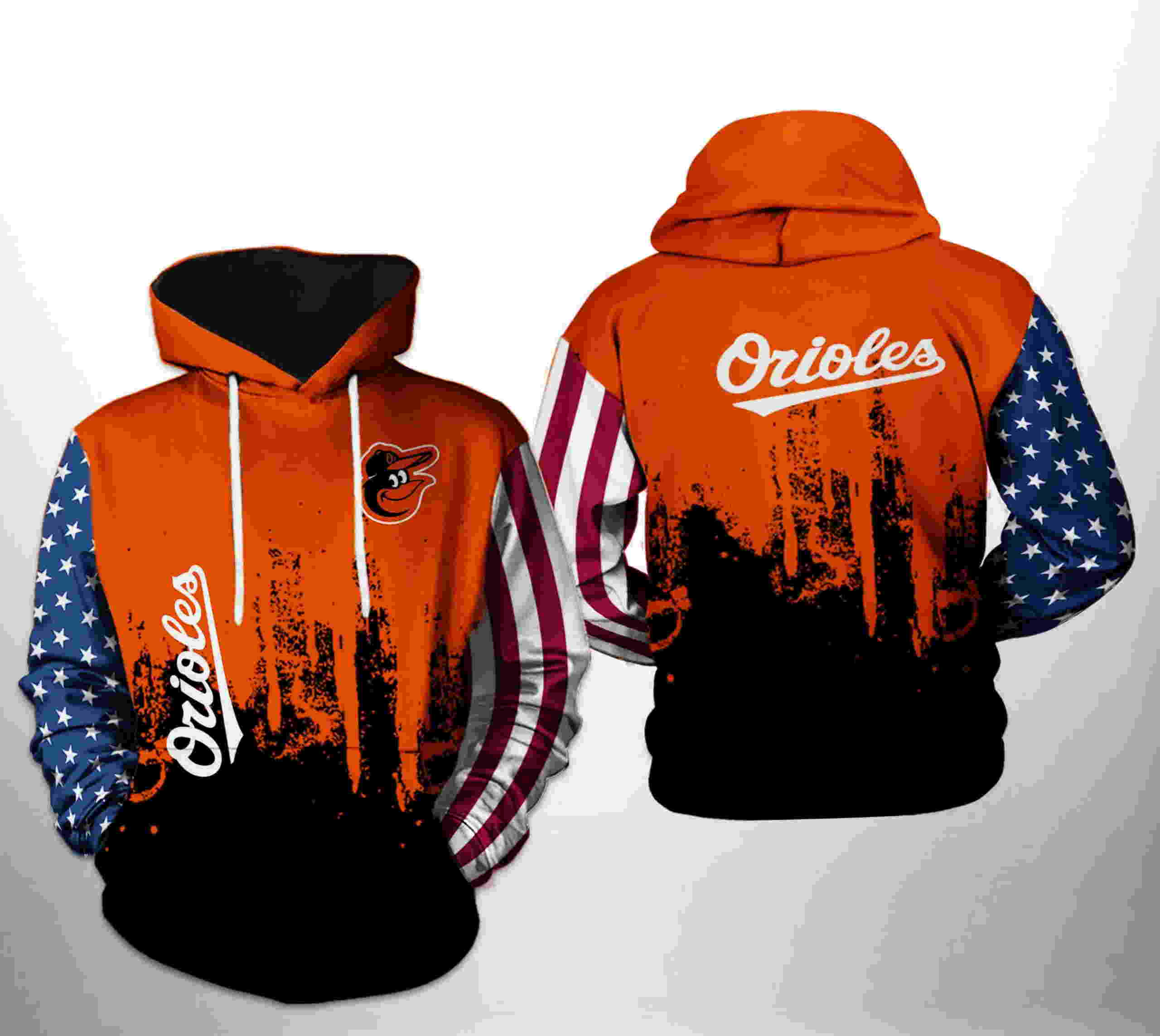 Baltimore Orioles All Over Print MLB Team US 3D Hoodie Zipper