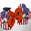Baltimore Orioles All Over Print US Flag 3D Hoodie Zipper