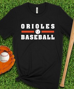 Baltimore Orioles Baseball T-Shirt, Black Cotton Tee