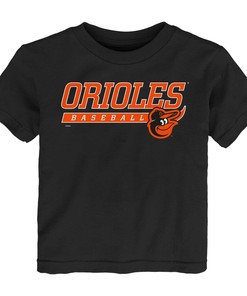 Baltimore Orioles Toddler Black Take The Lead T-Shirt, Official Mlb Apparel